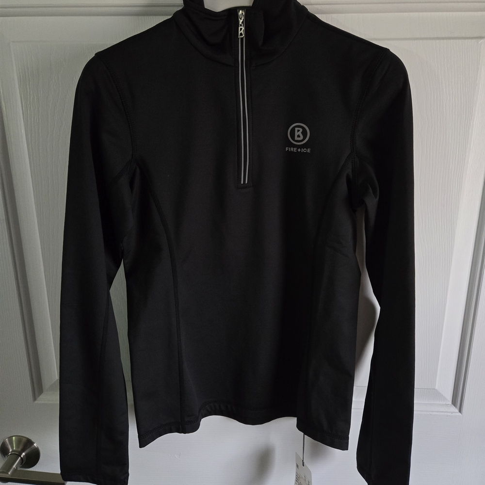 Bogner Fire & Ice Alexia Half-Zip Top, SZ. Xs, Black, NWT